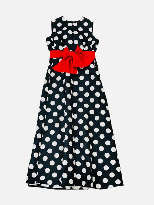 CAROLINA HERRERA Black w/ White Size Medium Long Dress