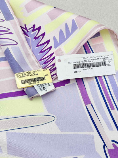 HERMES Purple Multicolor Scarf