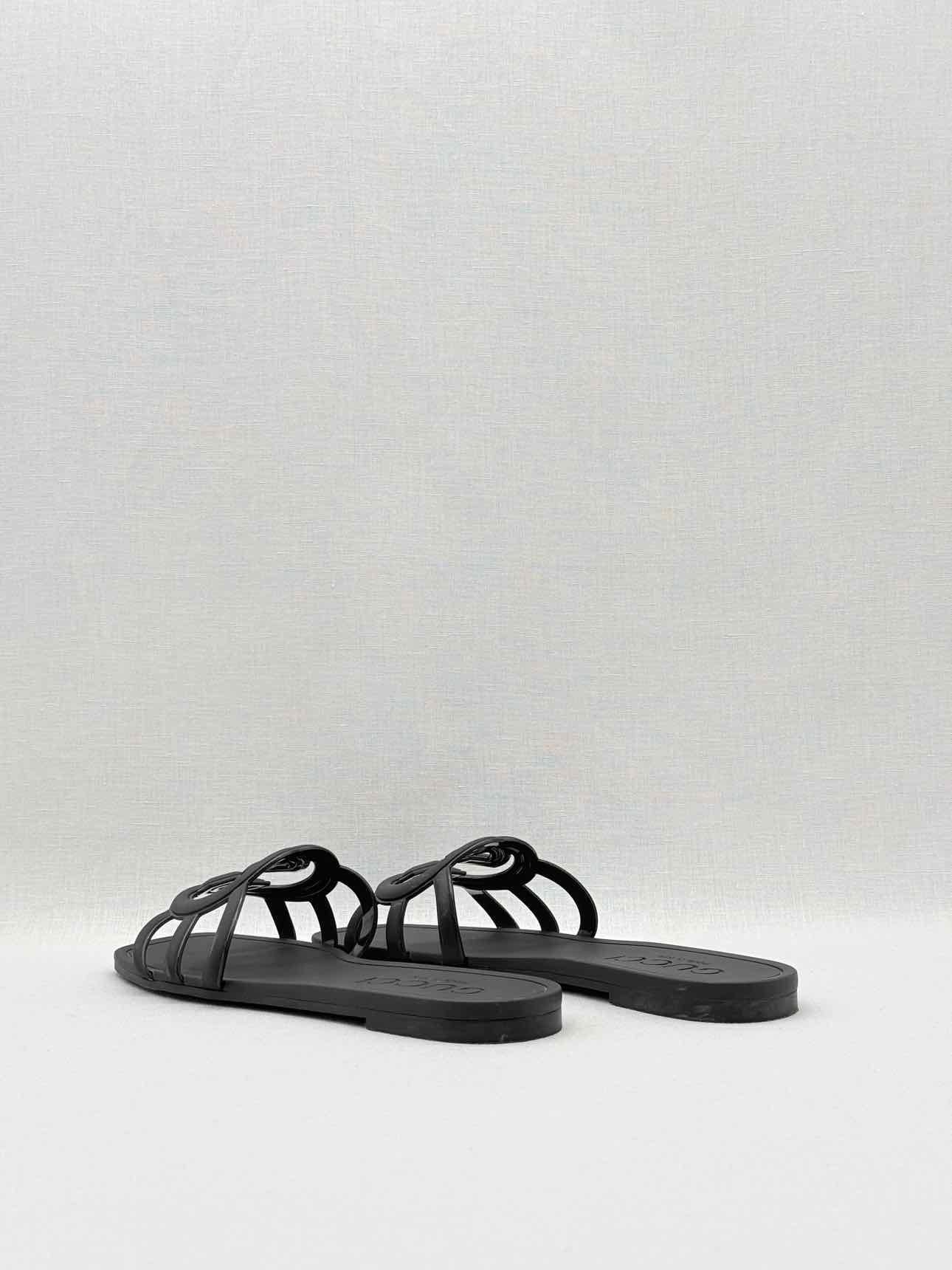 GUCCI Interlocking G Black Size EU 38 Slides