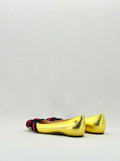 GUCCI Gold Size EU 38 Ballet Flats