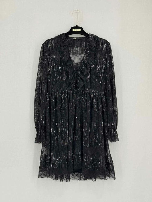 MAJE Reville Black Lace Size US 6 Short Dress