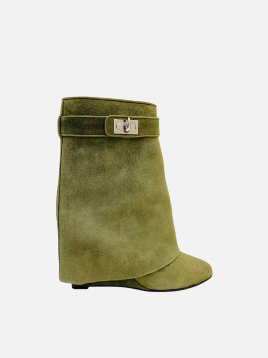 GIVENCHY Wedge Green Mid Calf Boots 38