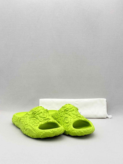 VERSACE Medusa Neon Green Size EU 43 Slides