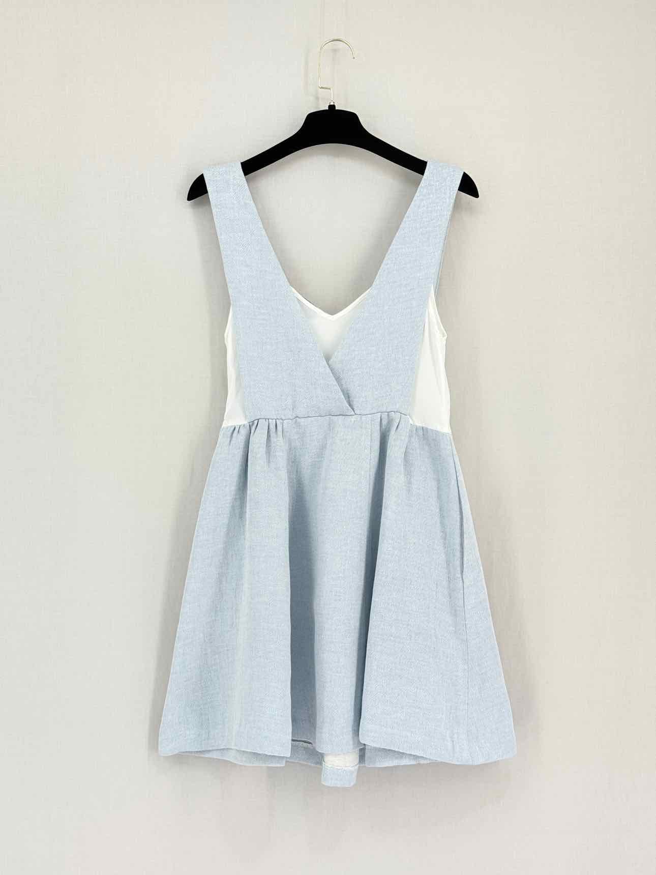 SANDRO Light Blue & White Size Small Short Dress