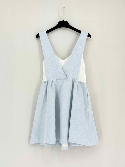 SANDRO Light Blue & White Size Small Short Dress