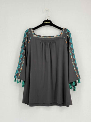 WEEKEND MAX MARA Boho Dark Grey Size XLarge Blouse