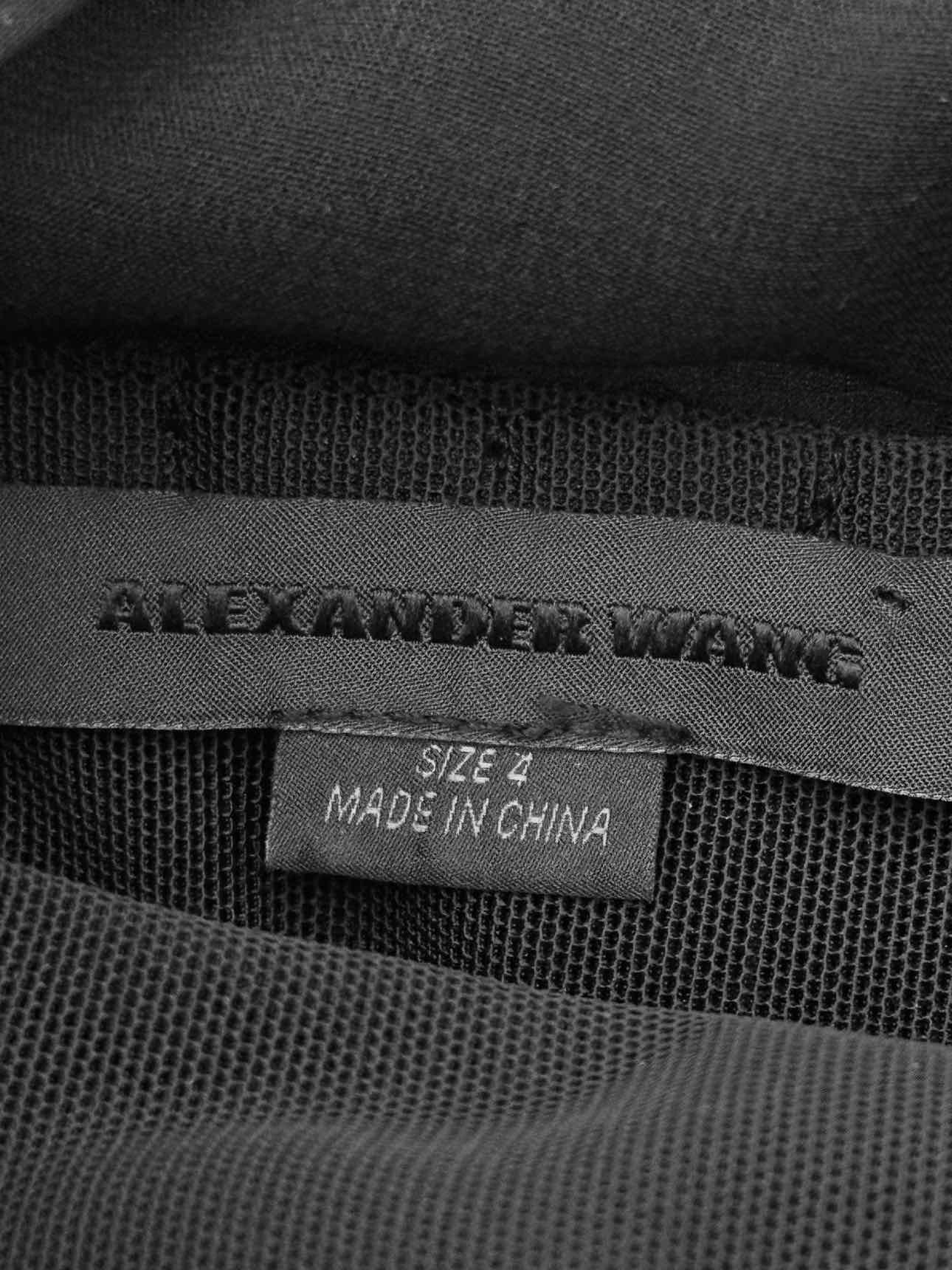 ALEXANDER WANG Black Mesh Size US 4 Short Dress