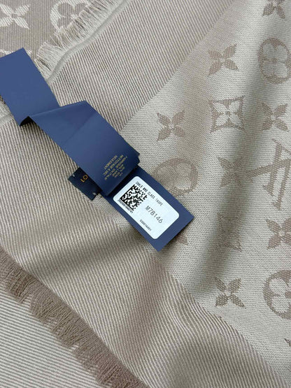 LOUIS VUITTON Taupe Monogram Shawl