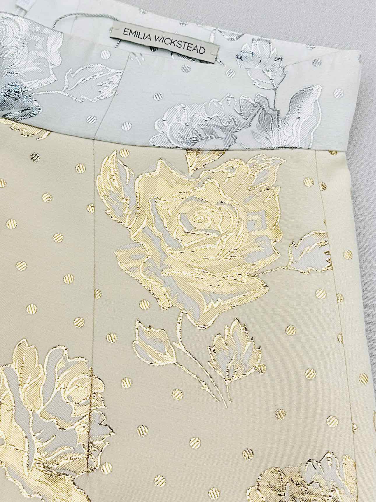 EMILIA WICKSTEAD Beige & Gold Size US 4 Midi Skirt