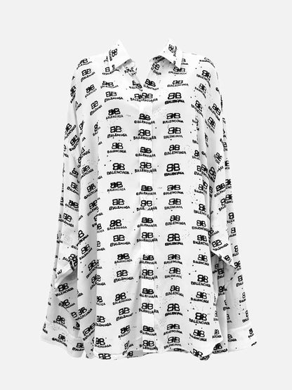 BALENCIAGA White w/ Black Logo Size US 2 Shirt