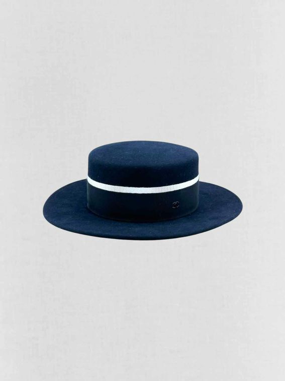 CHANEL Navy Blue CC Hat