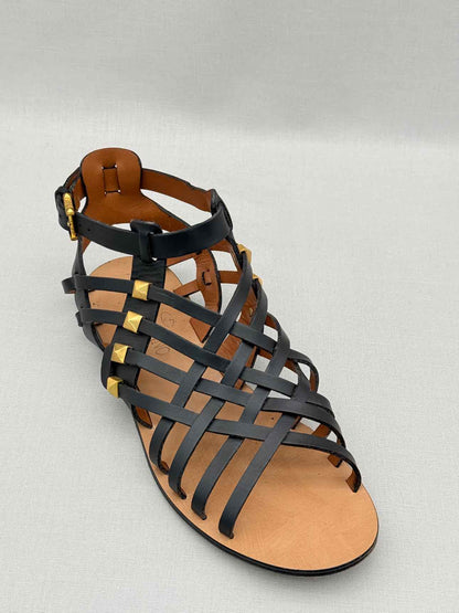 VALENTINO GARAVANI Rockstud Black Size EU 37.5 Sandals