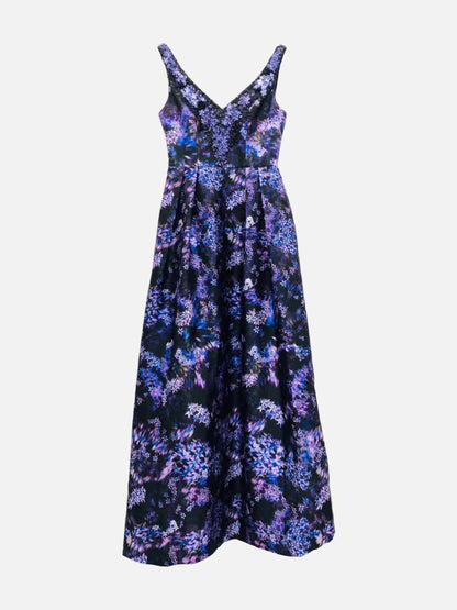 THEIA Black Multicolor Size US 6 Long Dress