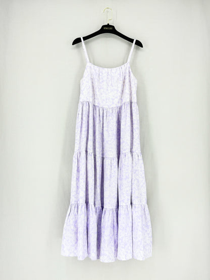 PEONY Lilac & White Floral Size Small Midi Dress