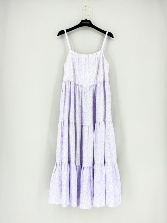 PEONY Lilac & White Floral Size Small Midi Dress