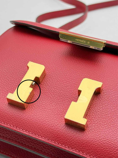 HERMES Constance Rouge Casaque Shoulder Bag