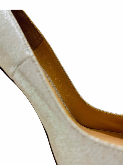 GIANVITO ROSSI Metallic Silver Pumps