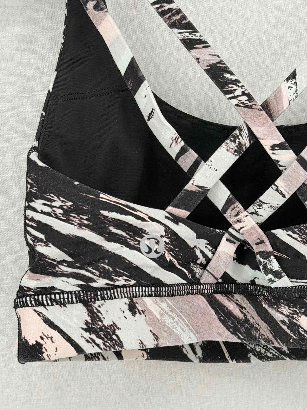 LULULEMON Energy Black Multicolor Splash print Bra Top