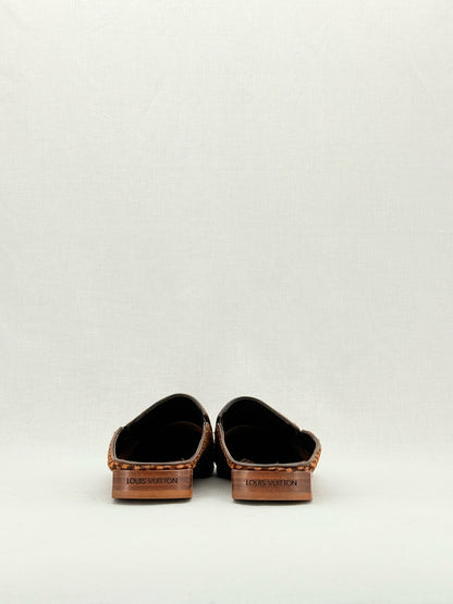 LOUIS VUITTON Brown & Beige Damier Size EU 11.5 Loafers