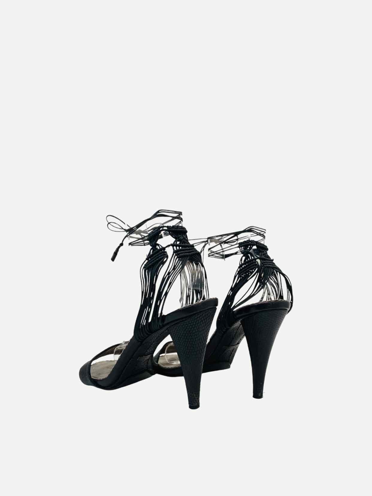 GIORGIO ARMANI Karung Black Heeled Sandals 37