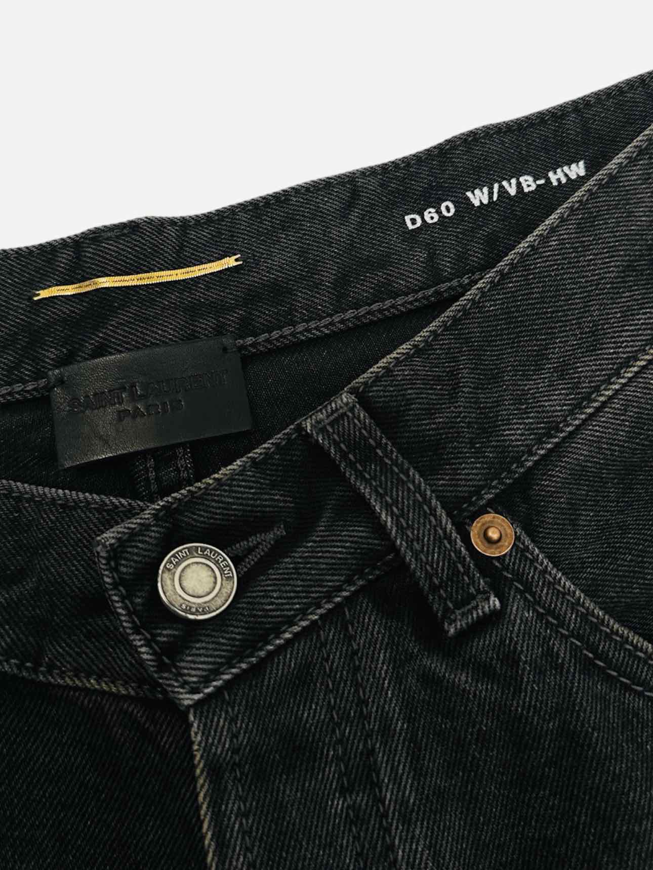 SAINT LAURENT V-waist long baggy Black Size 30 Jeans