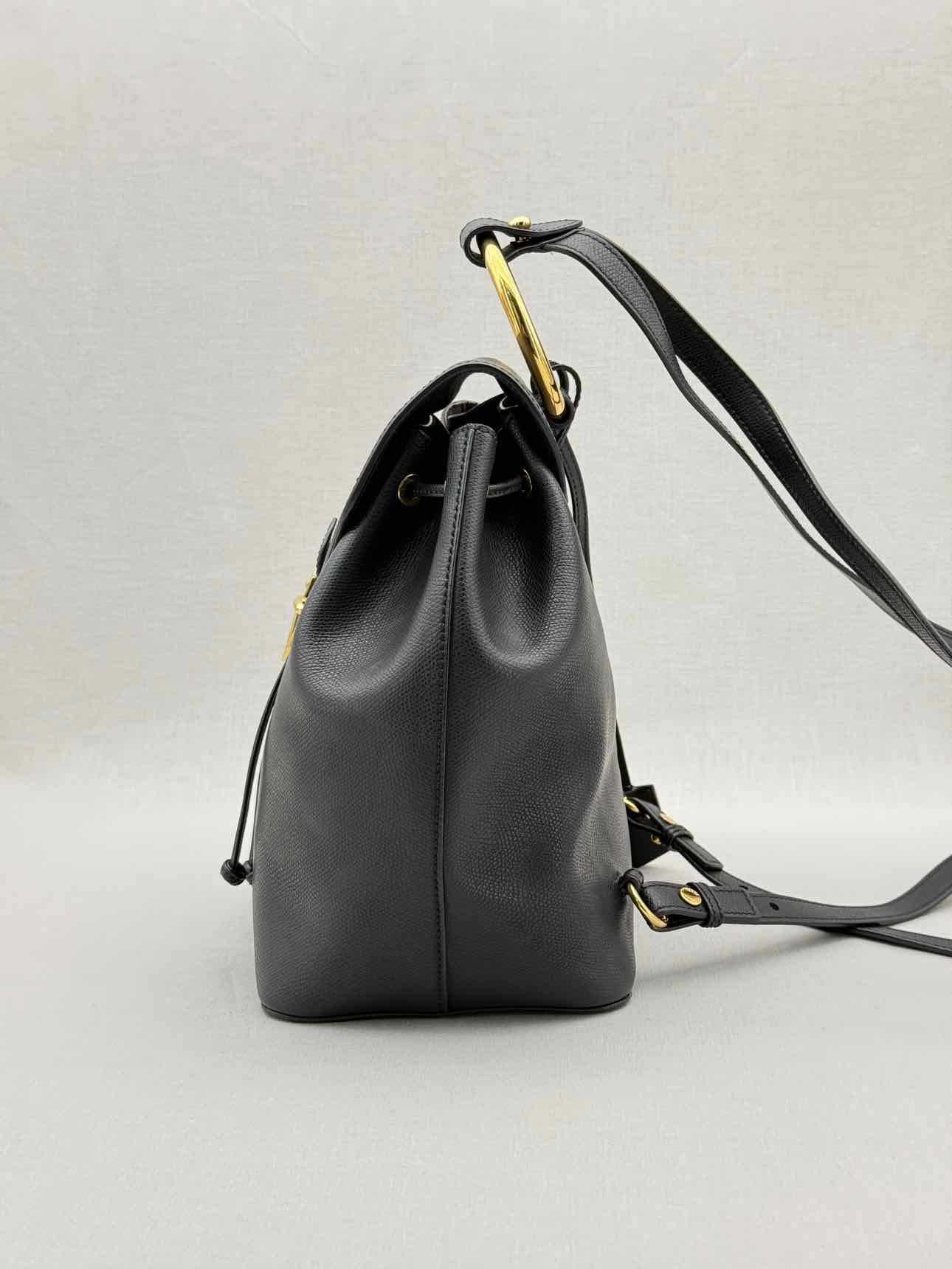 FENDI Black Drawstring Backpack