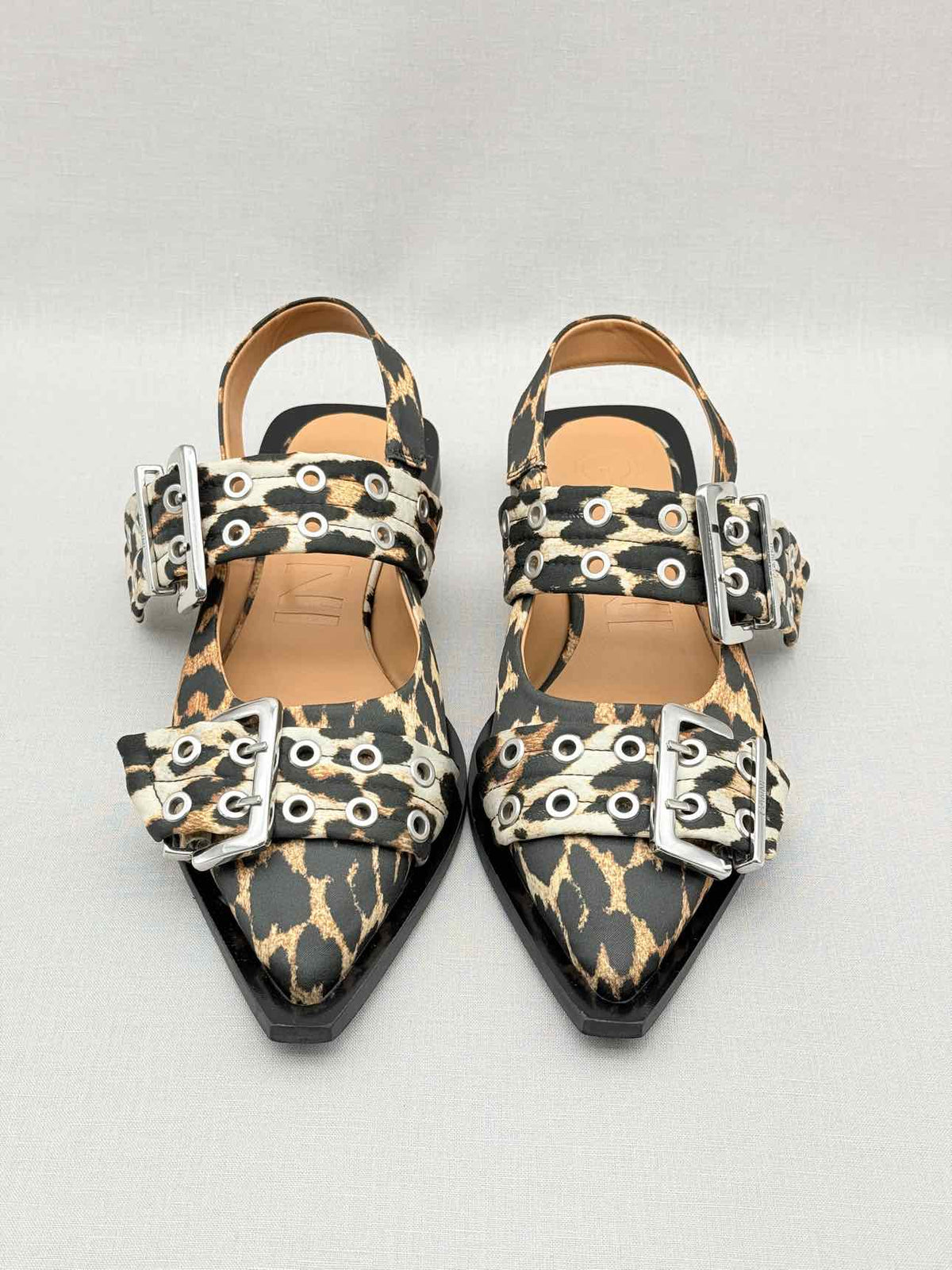 GANNI Black & Beige Size EU 39 Ballet Flats