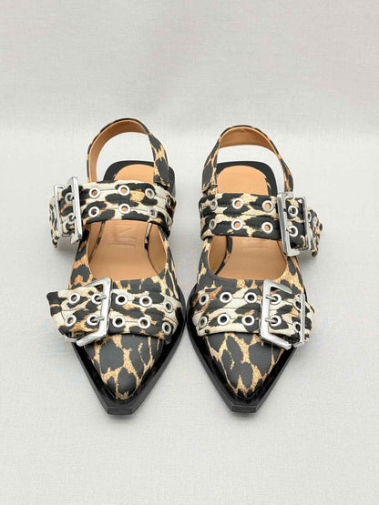 GANNI Black & Beige Size EU 39 Ballet Flats
