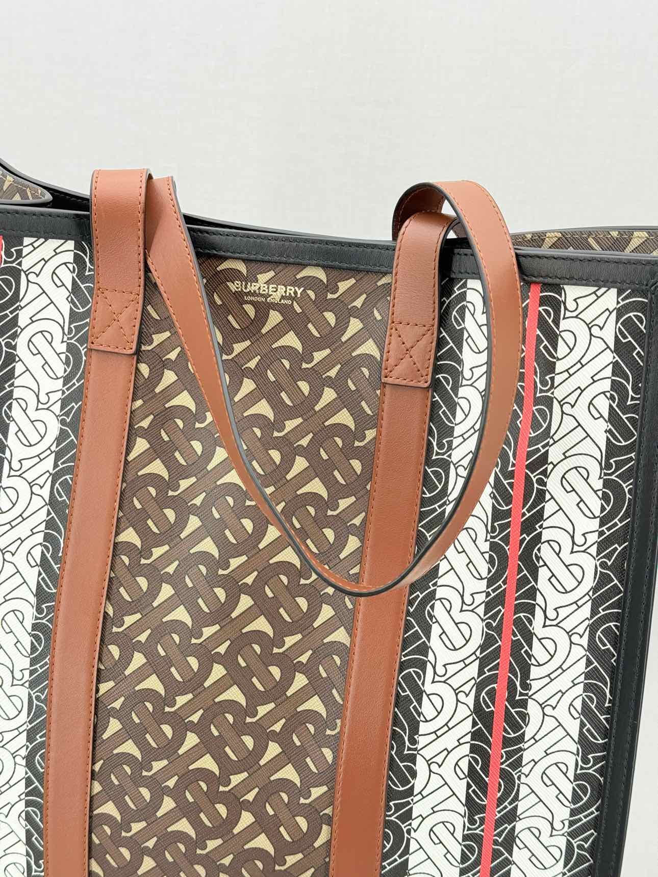 BURBERRY Portrait Brown Monogram Tote Bag
