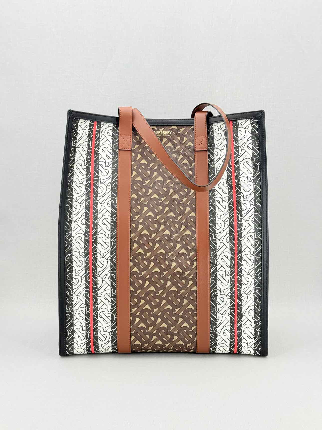 BURBERRY Portrait Brown Monogram Tote Bag