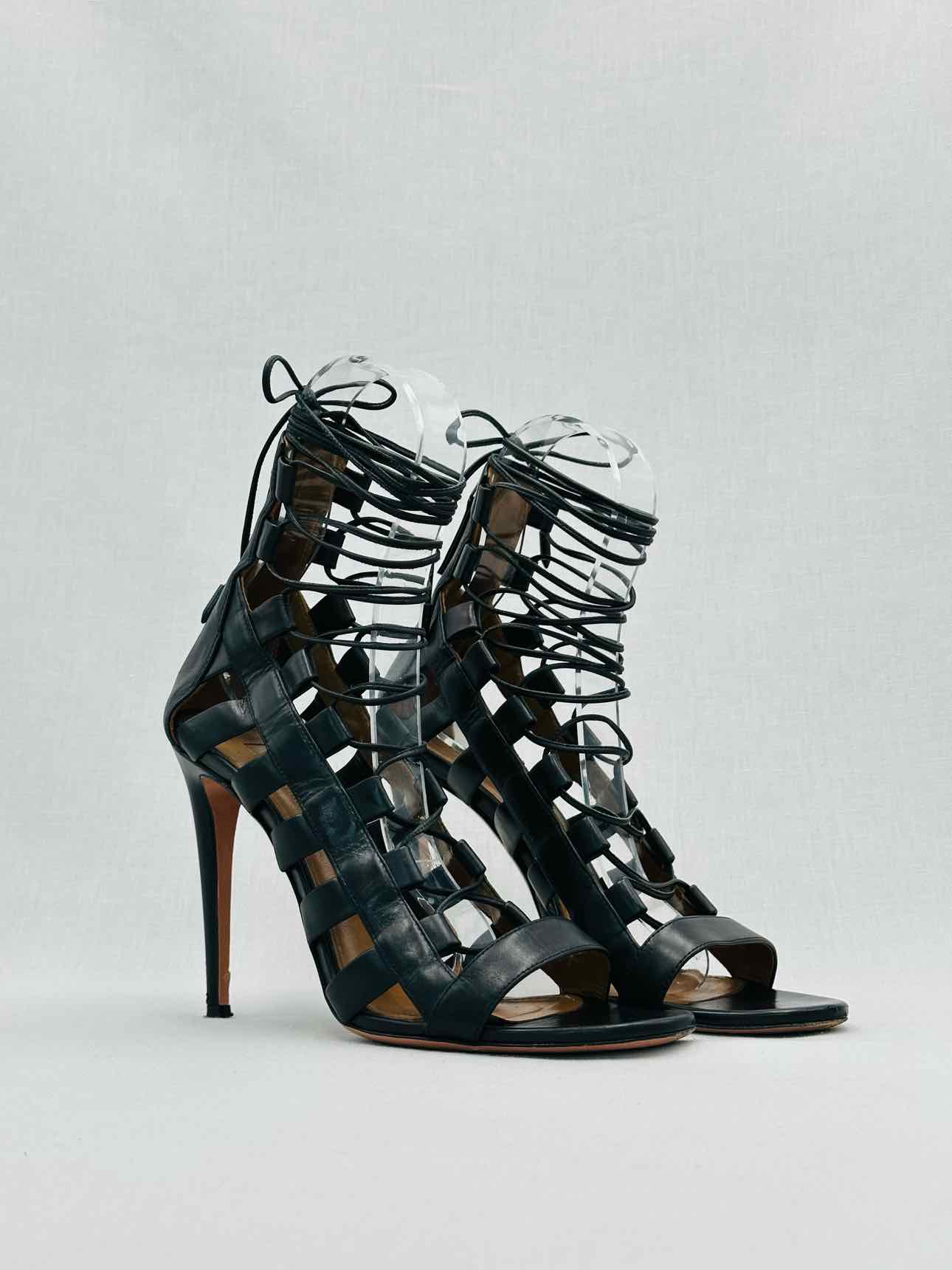 AQUAZZURA Amazon Black Size EU 38.5 Heeled Sandals