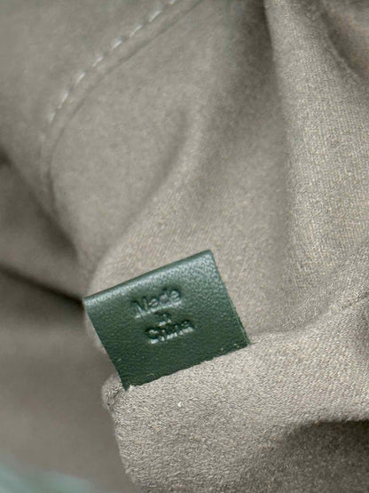LANCEL Premier First Green Croc Embossed Bucket Bag