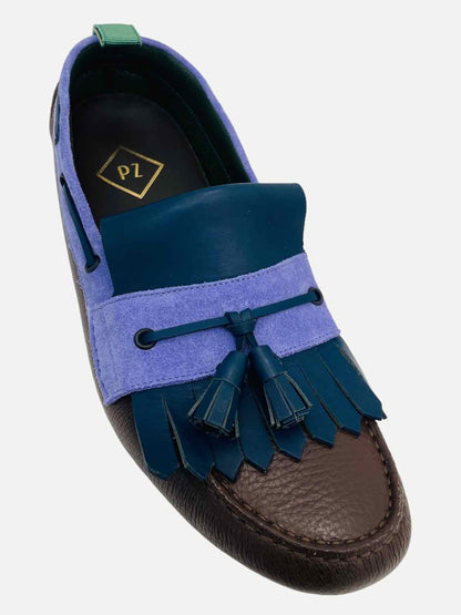 PAL ZILERI Driving Brown Multicolor Loafers 44