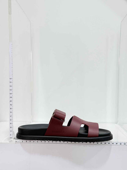 HERMES Chypre Rouge H Size EU 38.5 Sandals