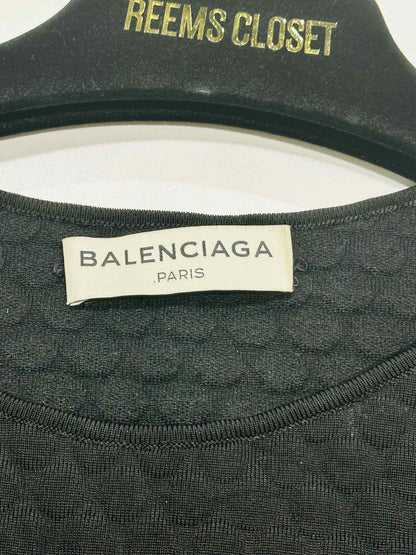 BALENCIAGA Black Embossed Size US 6 Top