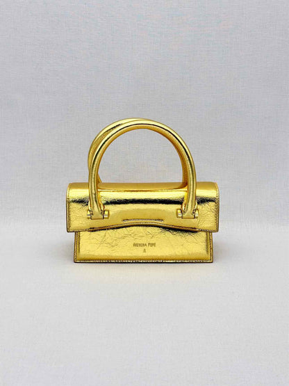 PATRIZIA PEPE Fly Bamby Metallic Gold Top Handle