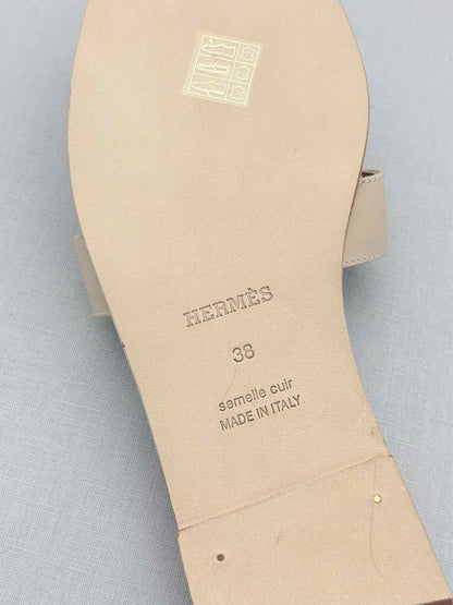 HERMES ORAN Beige Mastic Size EU 38 Sandals