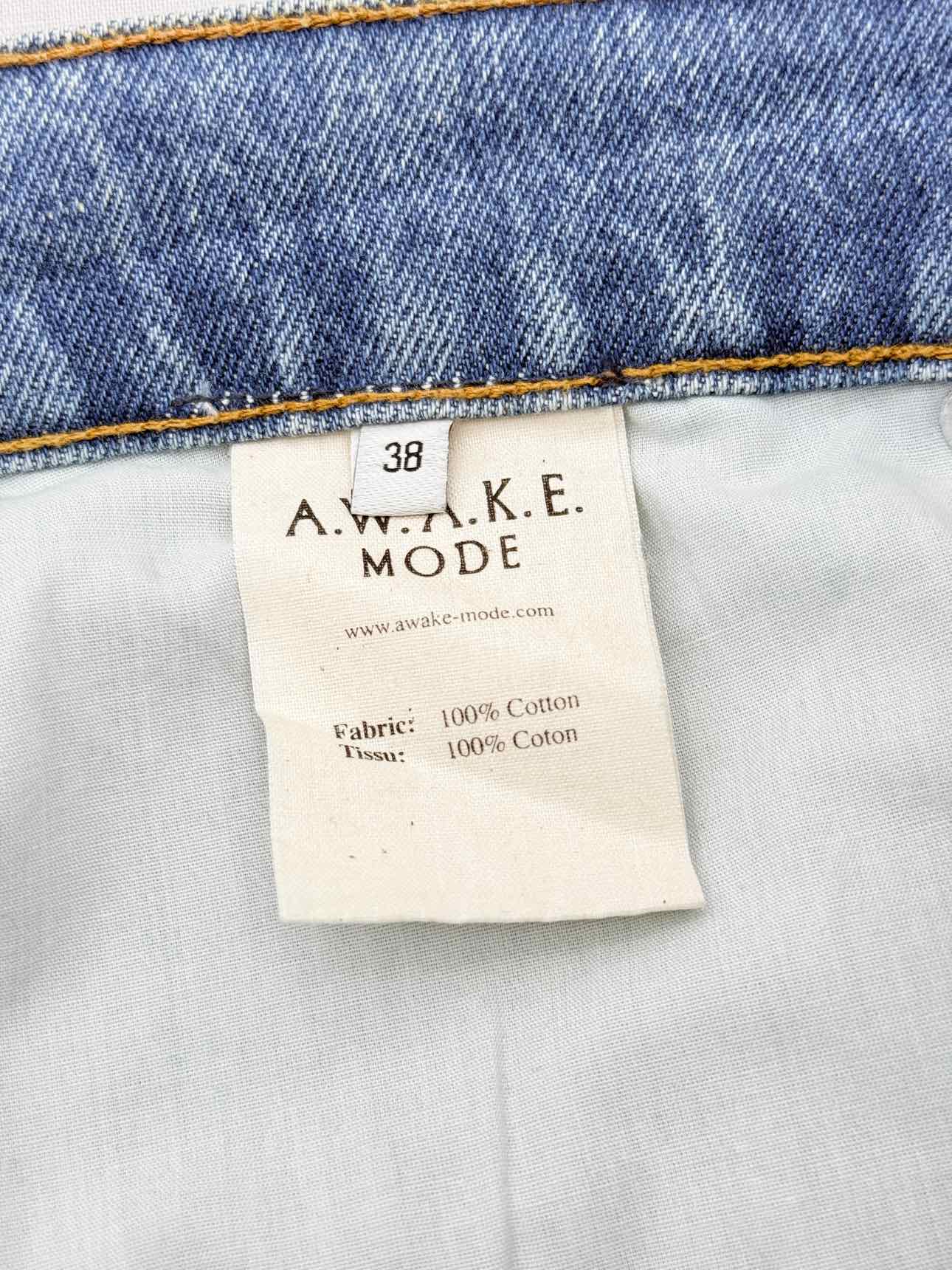 A.W.A.K.E MODE Mirror Effect Blue Size US 6 Long Skirt