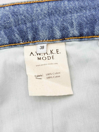 A.W.A.K.E MODE Mirror Effect Blue Size US 6 Long Skirt