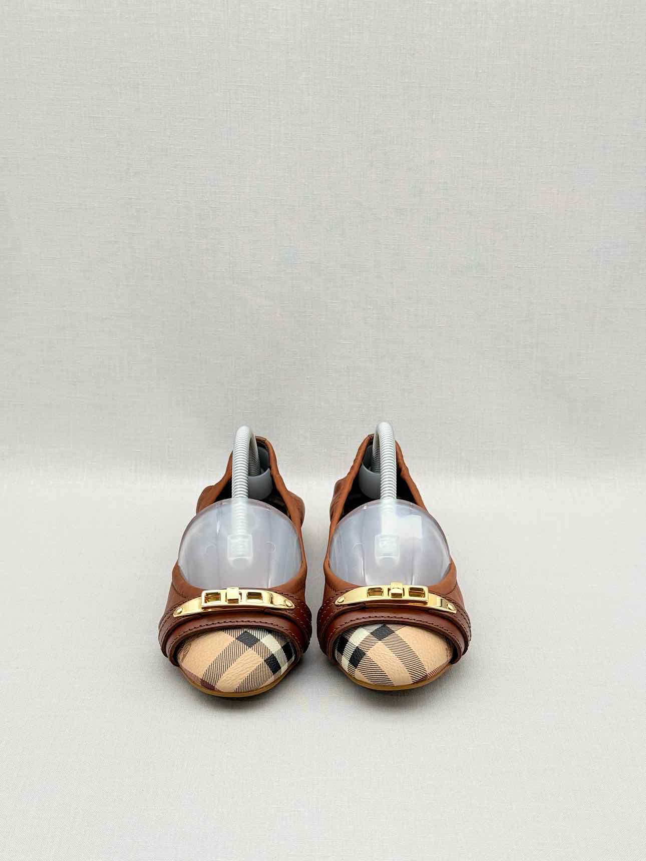 BURBERRY Drayton Brown Checked Size EU 35 Ballet Flats