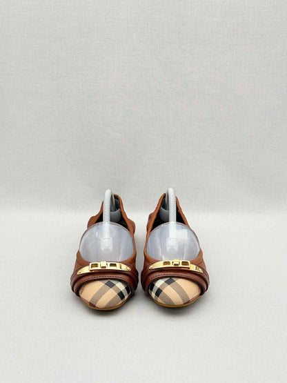 BURBERRY Drayton Brown Checked Size EU 35 Ballet Flats