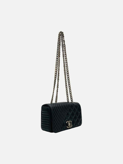 CHANEL Coco Boy Black Quilted Shoulder Bag