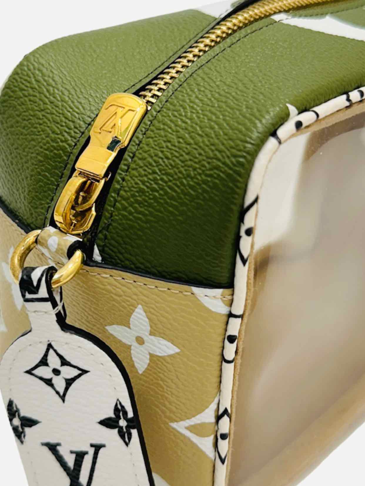 LOUIS VUITTON Green, Tan & White Monogram Shoulder Bag