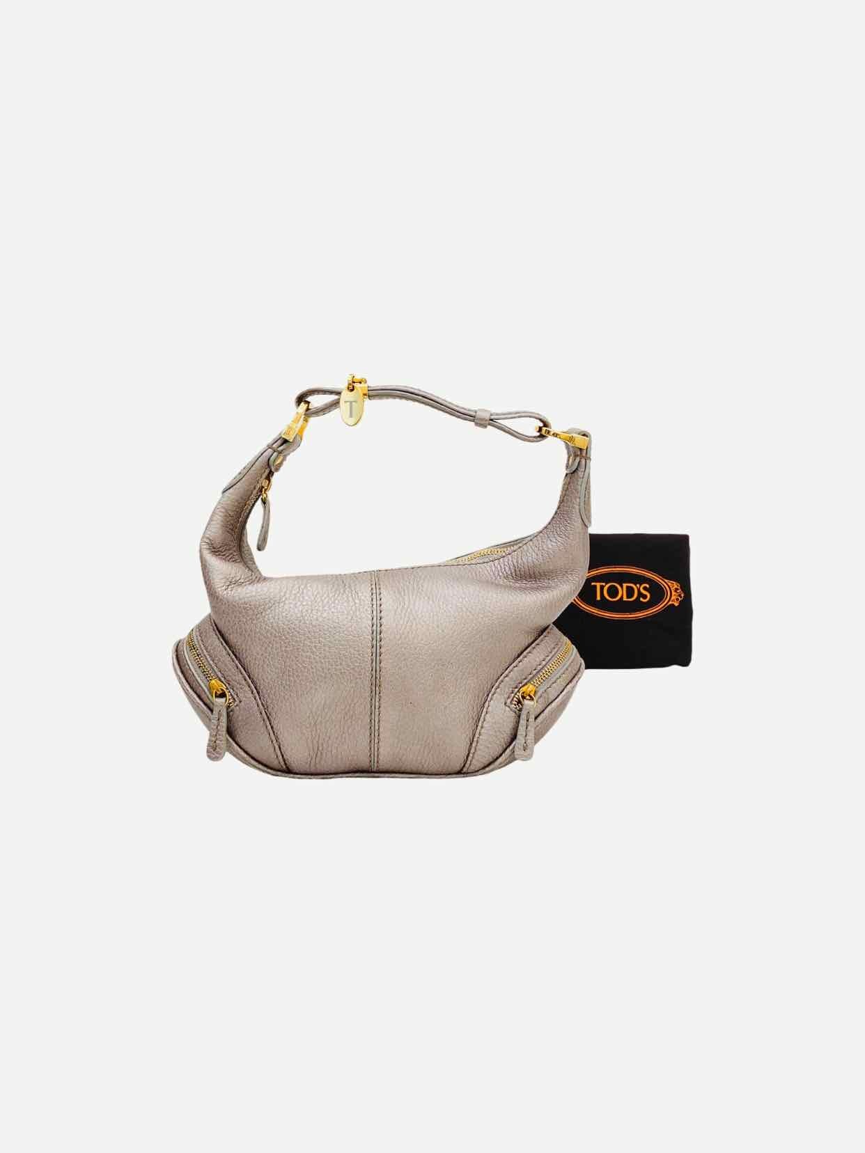 TOD'S Charlotte Metallic Silver Hobo bag