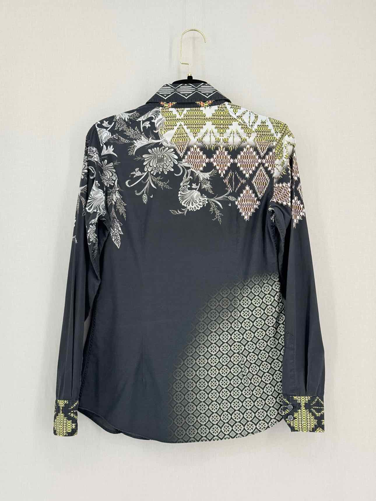 ETRO Black Multicolor Geometric Print Size US 2 Shirt