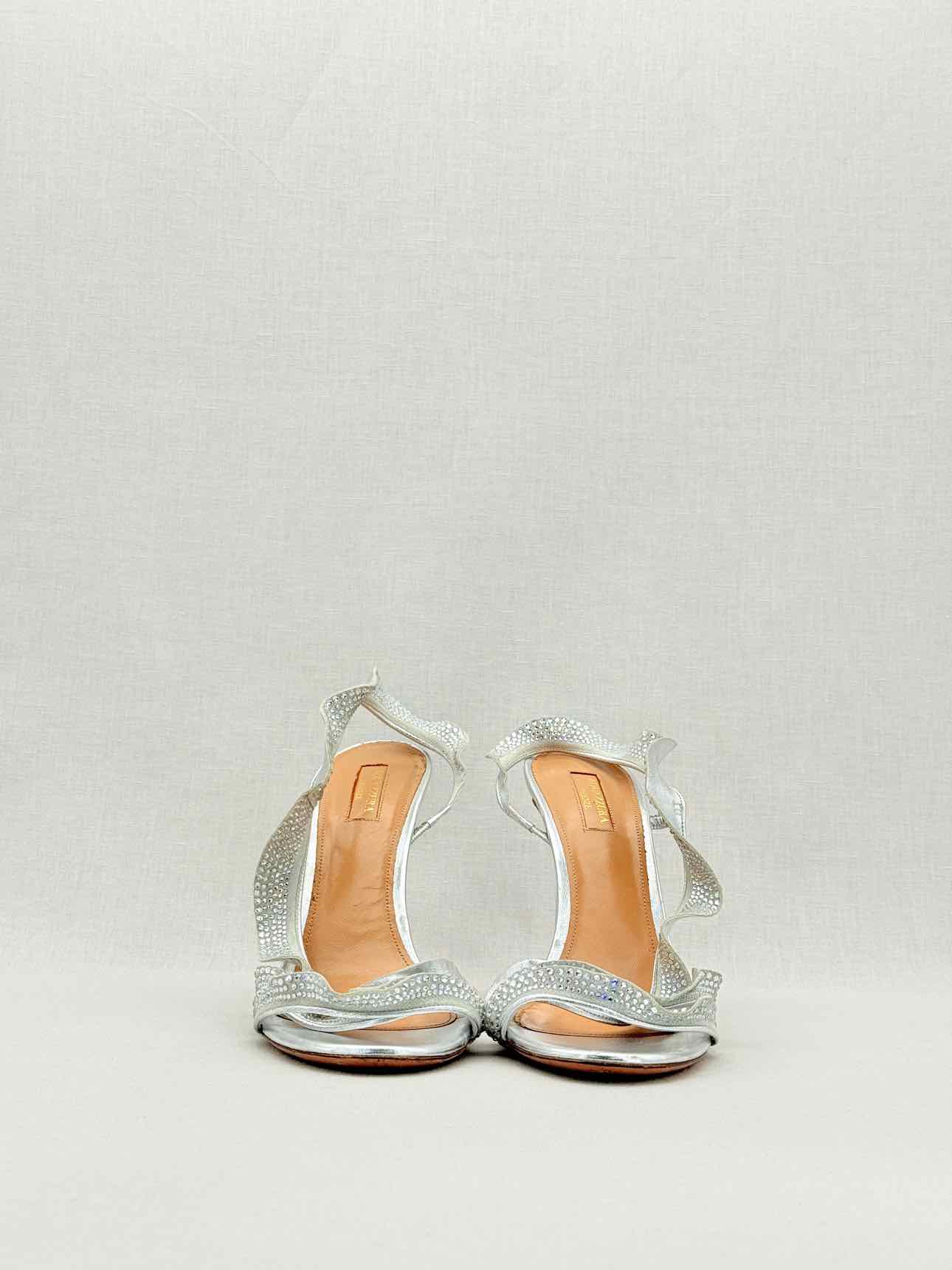 AQUAZZURA Silver Size EU 42 Heeled Sandals