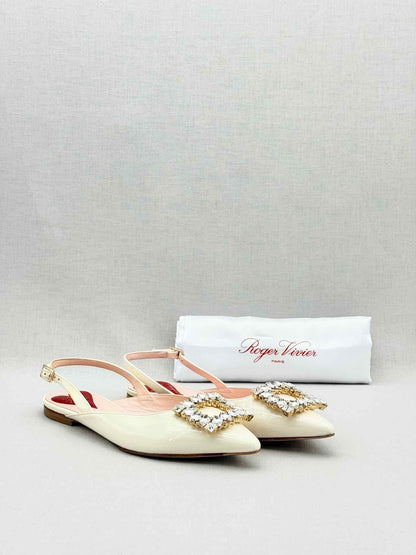 ROGER VIVIER Strass Cream Size EU 37 Flats