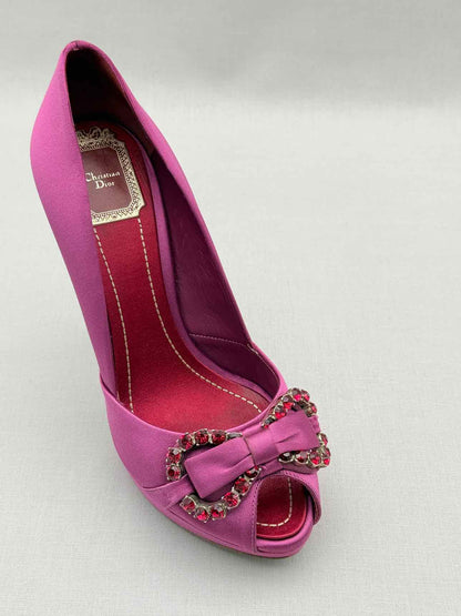 DIOR Fuchsia Crystal Embellished Size EU 38 Pumps