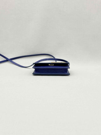 JACQUEMUS Mini Le Bello Blue Lizard Embossed Crossbody