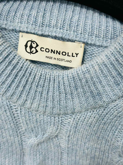CONNOLLY Cable Knit Pale Blue Size Small Jumper